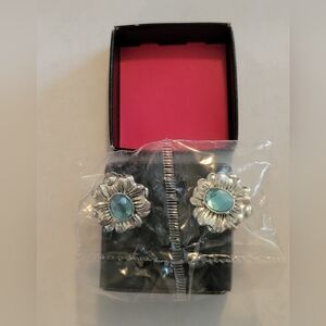 Avon Antiqued Floral March Birthstone Earrings